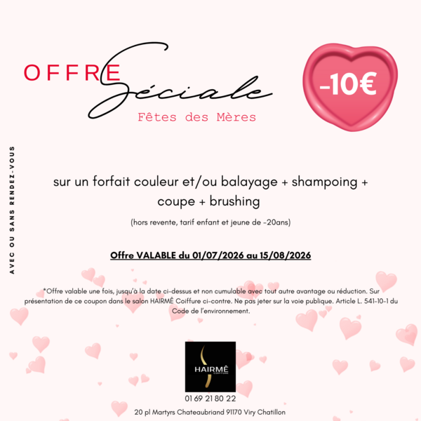 Offre beauté fête des mères